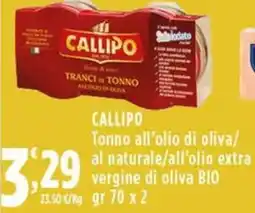 Rossotono Carrefour Callipo Tonno all'olio di oliva/ al naturale/all'olio extra vergine di oliva offerta