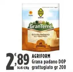 Rossotono Carrefour Agriform grana padano dop grattugiato offerta