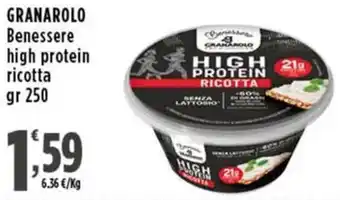 Rossotono Carrefour Granarolo benessere high protein ricotta offerta