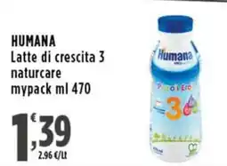 Rossotono Carrefour Humana latte di crescita 3 naturcare mypack offerta