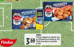 Rossotono Carrefour Findus Fish bar nuggets di salmone rosa offerta