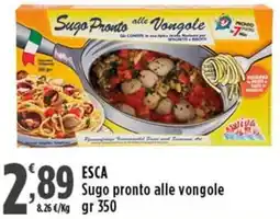 Rossotono Carrefour Esca Sugo pronto alle vongole offerta