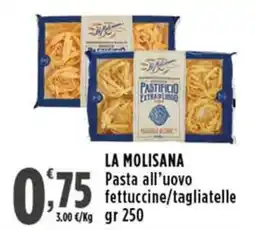 Rossotono Carrefour La molisana pasta all'uovo fettuccine/tagliatelle offerta