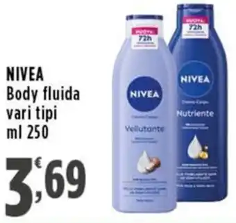 Rossotono Carrefour Nivea body fluida offerta