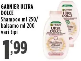 Rossotono Carrefour Garnier ultra dolce shampoo/ balsamo offerta