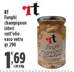 Rossotono Carrefour RT Funghi champignon interi sott'olio offerta