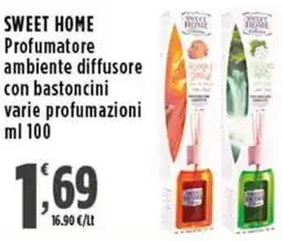 Rossotono Carrefour Sweet home Profumatore ambiente diffusore con bastoncini offerta
