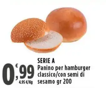 Rossotono Carrefour Serie a panino per hamburger classico/con semi di sesamo offerta