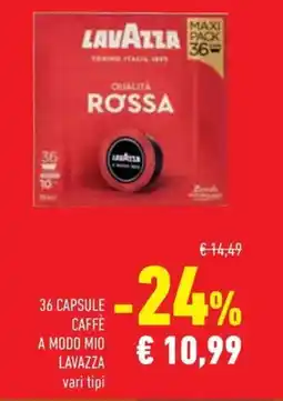 Conad Superstore 36 capsule caffè a modo mio lavazza offerta