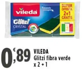 Rossotono Carrefour Vileda glitzi fibra verde offerta