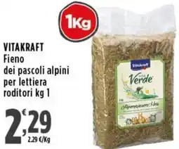 Rossotono Carrefour Vitakraft fieno dei pascoli alpini per lettiera roditori offerta