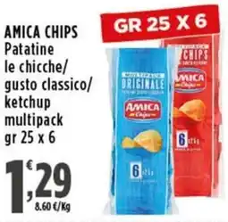 Rossotono Carrefour Amica chips patatine le chicche/ gusto classico/ ketchup multipack offerta
