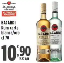 Rossotono Carrefour Bacardi rum carta blanca/oro offerta