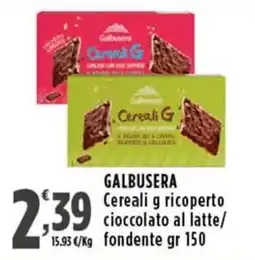 Rossotono Carrefour Galbusera cereali g ricoperto cioccolato al latte/fondente offerta