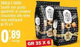 Rossotono Carrefour TRULLI E SASSI Taralli / quadrotti al sesamo offerta