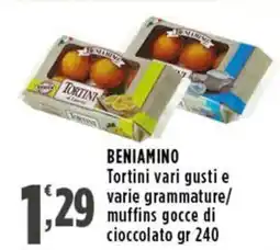 Rossotono Carrefour Beniamino tortini/ muffins gocce di cioccolato offerta