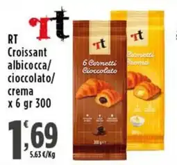 Rossotono Carrefour RT Croissant albicocca/ cioccolato/ crema offerta