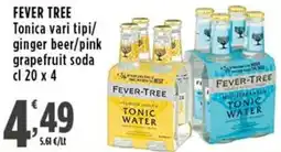 Rossotono Carrefour Fever tree tonica / ginger beer/pink grapefruit soda offerta