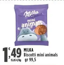 Rossotono Carrefour Milka biscotti mini animals offerta