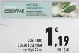 Conad Superstore Dentifrici conad essentiae offerta
