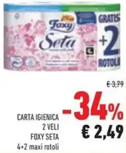 Conad Carta igienica 2 veli Foxy Seta offerta