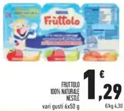 Conad Fruttolo 100% naturale Nestle offerta
