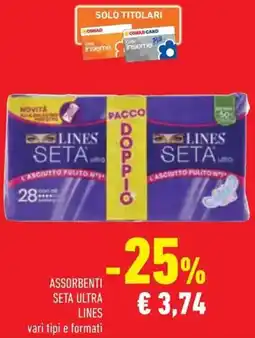Conad Assorbenti seta ultra Lines offerta