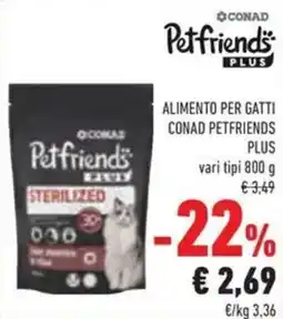 Conad Alimento per gatti Conad Petfriends Plus offerta