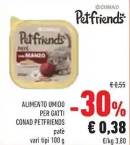 Conad Alimento umido per gatti Conad Petfriends offerta