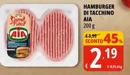 Tigros Hamburger di tacchino AIA offerta