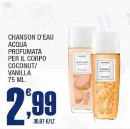 Splendidi e Splendenti CHANSON D'EAU ACQUA PROFUMATA PER IL CORPO COCONUT/VANILLA offerta