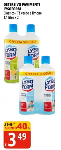 Tigros Detersivo pavimenti Lysoform Classico offerta