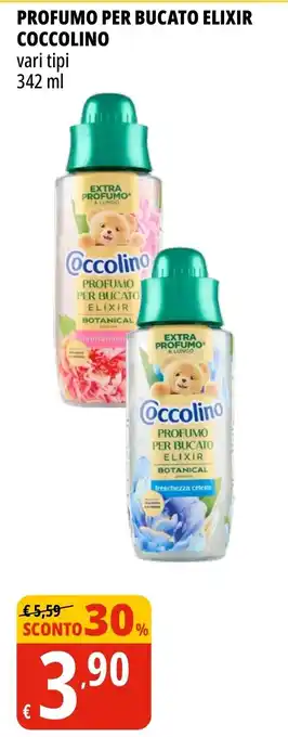 Profumo per bucato elixir Coccolino