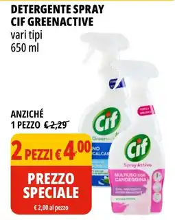 Tigros Detergente spray Cif Greenactive offerta