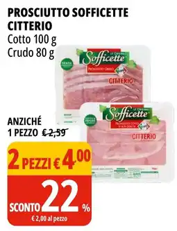Tigros Prosciutto Sofficette Citterio offerta