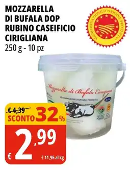 Tigros Mozzarella di Bufala DOP Cirigliana offerta