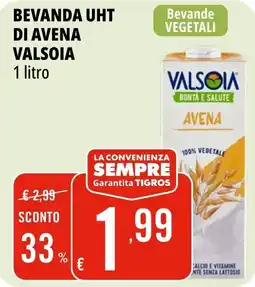 Tigros Beveranda UHT di avena Valsoia offerta