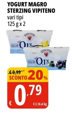 Tigros YOGURT MAGRO STERZING VIPITENO offerta