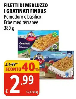 Tigros Filetti di merluzzo i gratinati findus offerta