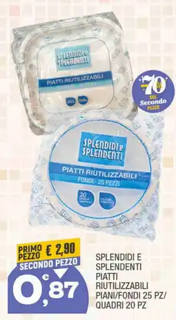 Splendidi e Splendenti Splendidi e splendenti piatti riutilizzabili piani/fondi/ quadri offerta