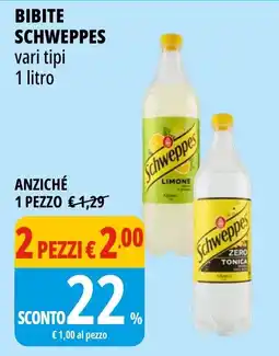 Tigros Bibite Schweppes offerta