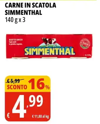 Tigros CARNE IN SCATOLA SIMMENTHAL offerta