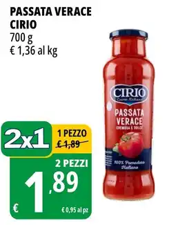 Tigros Passata verace Cirio offerta