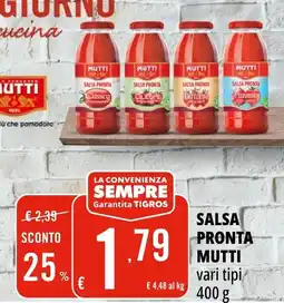 Tigros Salsa Pronta Mutti offerta