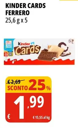 Tigros Kinder Cards FERRERO offerta