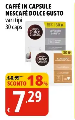 Tigros CAFFÈ IN CAPSULE NESCAFÉ DOLCE GUSTO offerta