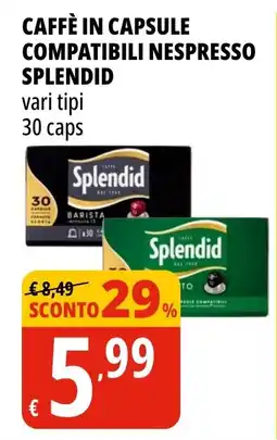 Tigros Caffè in capsule compatibili Nespresso Splendid offerta