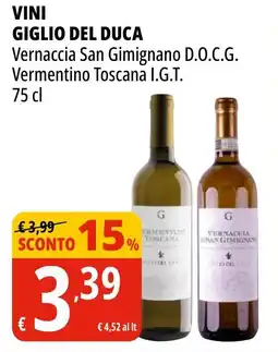 Tigros Vini Giglio Del Duca offerta