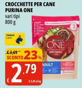 Tigros Crocchette per cane Purina One offerta