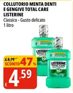 Tigros Collutorio menta denti e gengive total care listerine offerta